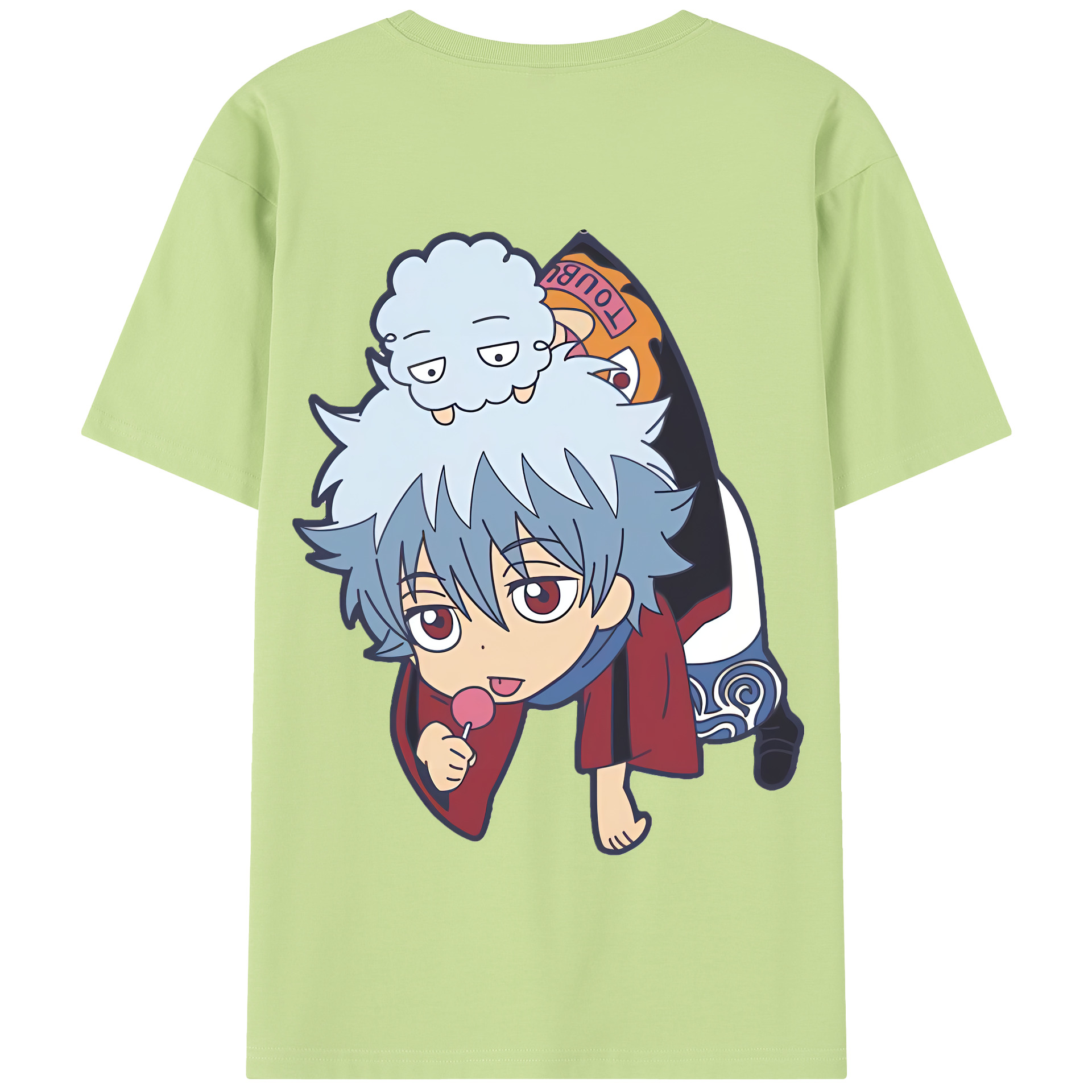 （画像用） ぎんたま 坂田銀時（さかたぎんとき） 神楽 志村新八（しむら しんぱち） GINTAMA Sakata Gintoki Kagura Shimura Shinpachi 綿100％半袖Tシャツ（背面プリント）